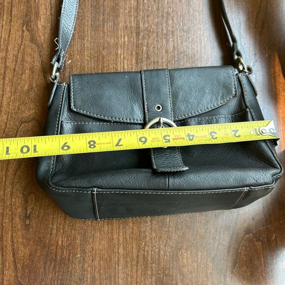 Vintage Fossil small black pebble leather shoulder bag - Picture 14 of 15